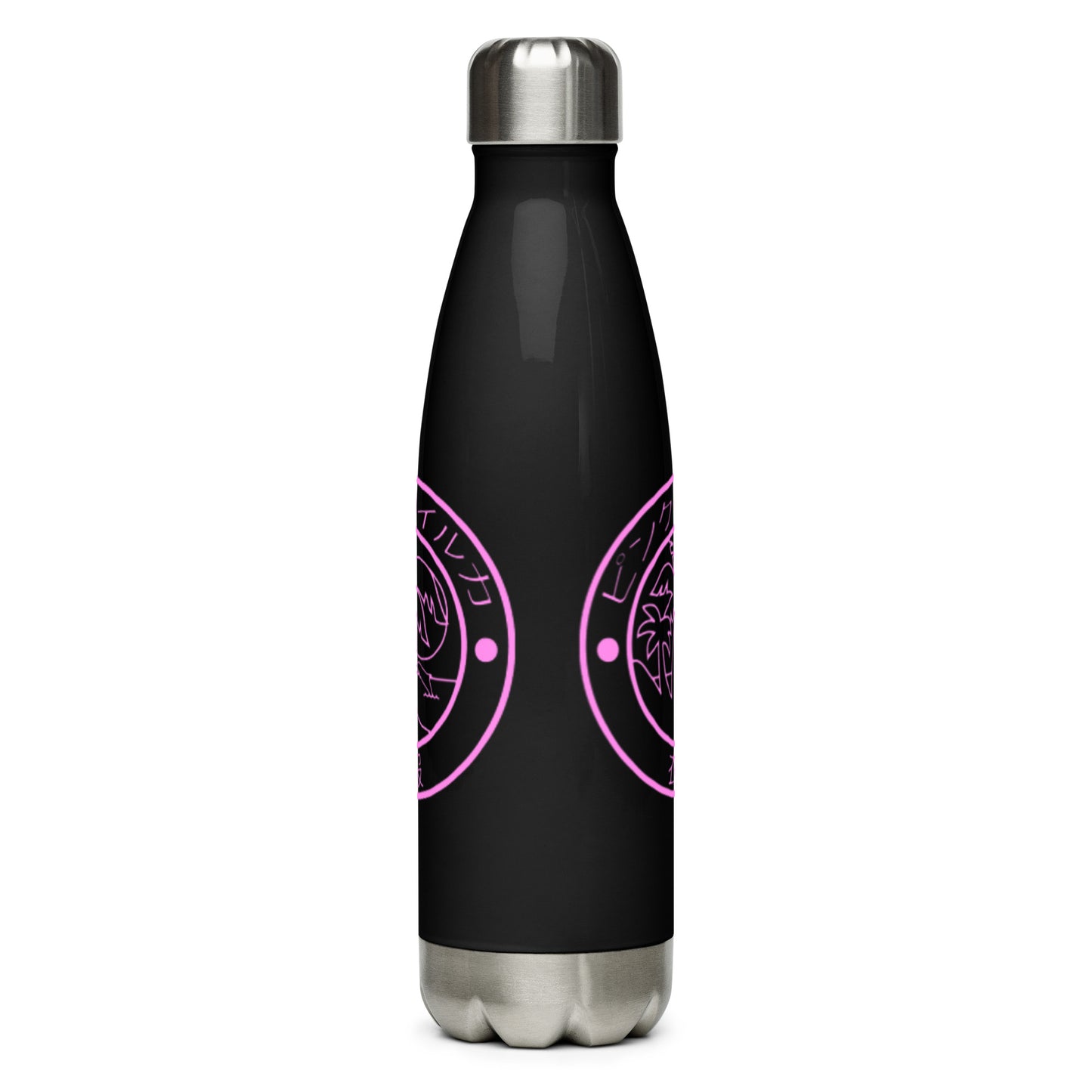 DAUPHIN_ROSE_COUTURE-stainless-steel-water-bottle-black-17oz-back-japanese-shinsetsu