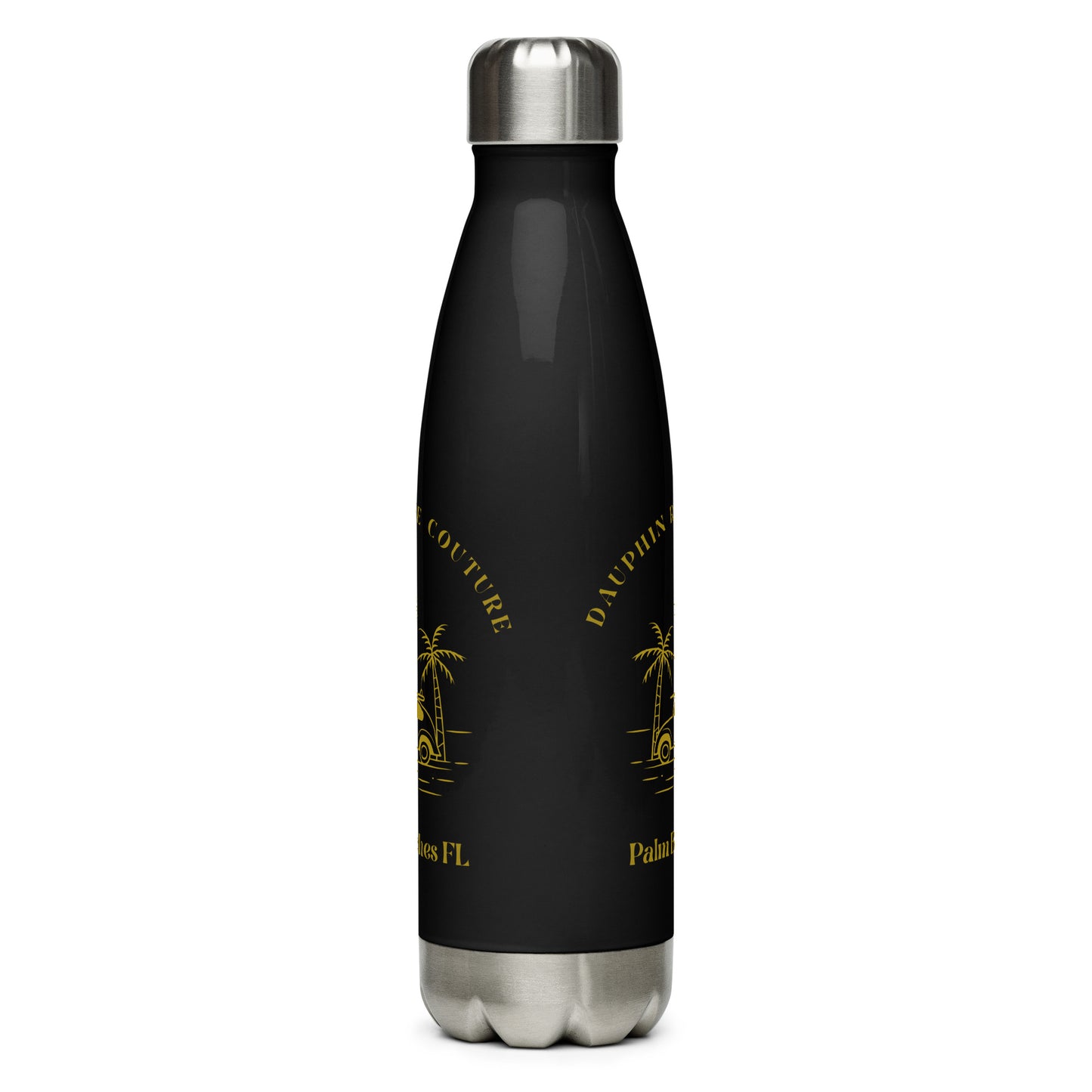 DAUPHIN_ROSE_COUTURE-stainless-steel-water-bottle-black-17oz-back-palm beach accessory