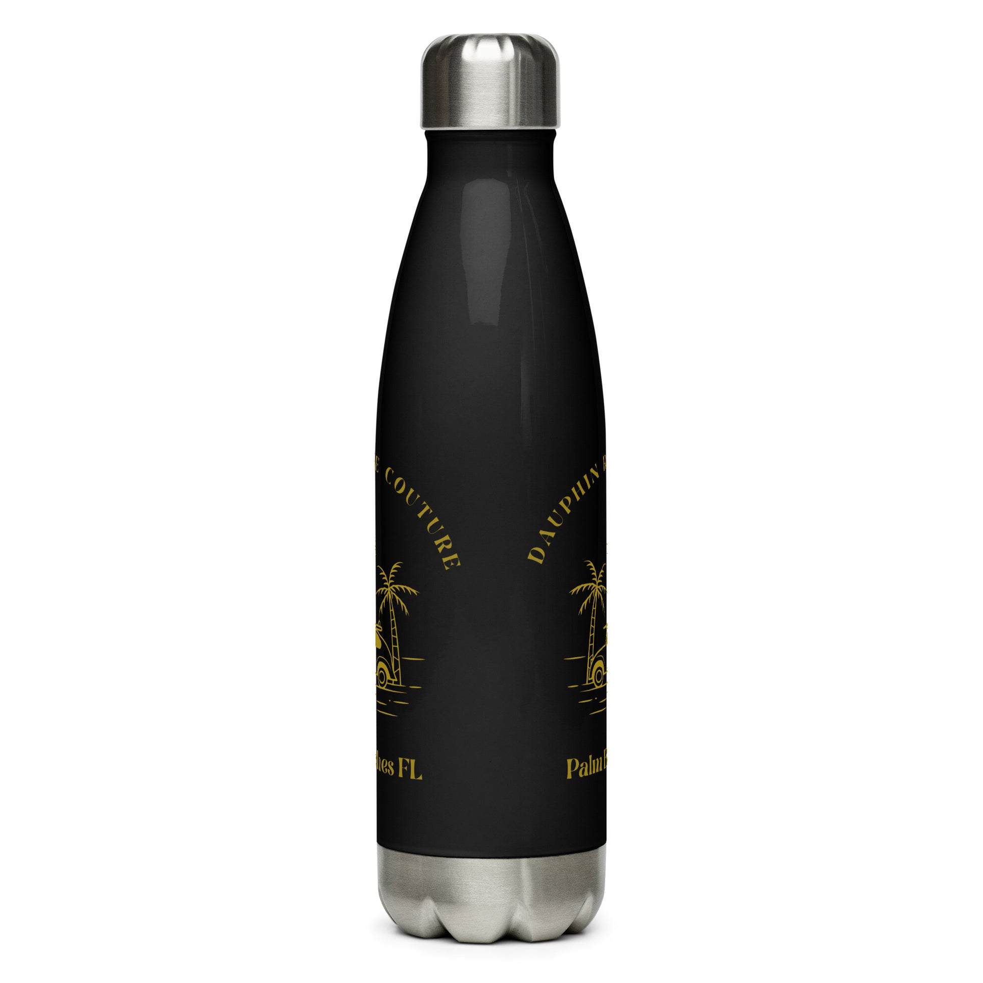 DAUPHIN_ROSE_COUTURE-stainless-steel-water-bottle-black-17oz-back-palm beach accessory