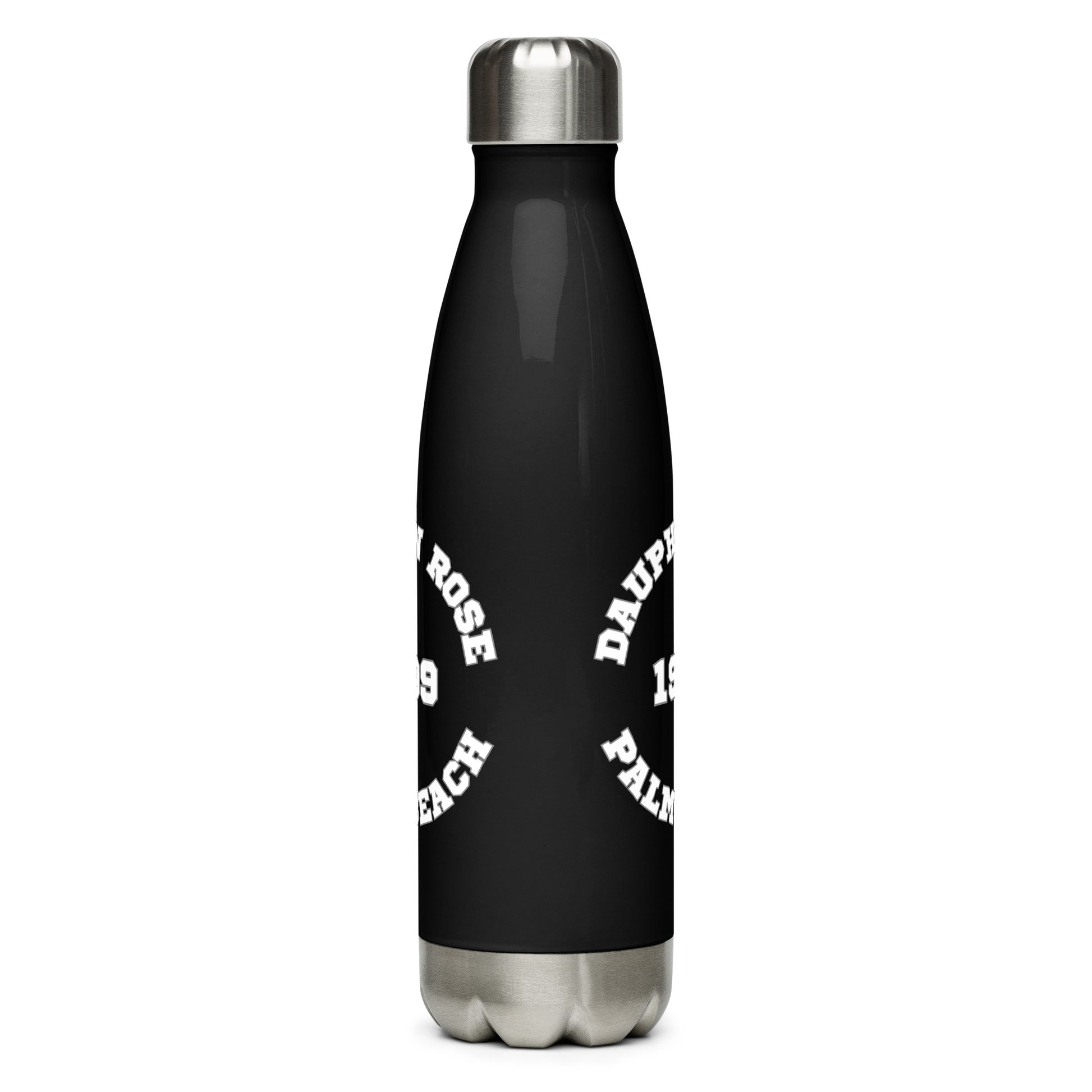 DAUPHIN_ROSE_COUTURE-stainless-steel-water-bottle-black-17oz-back-palm beach essential