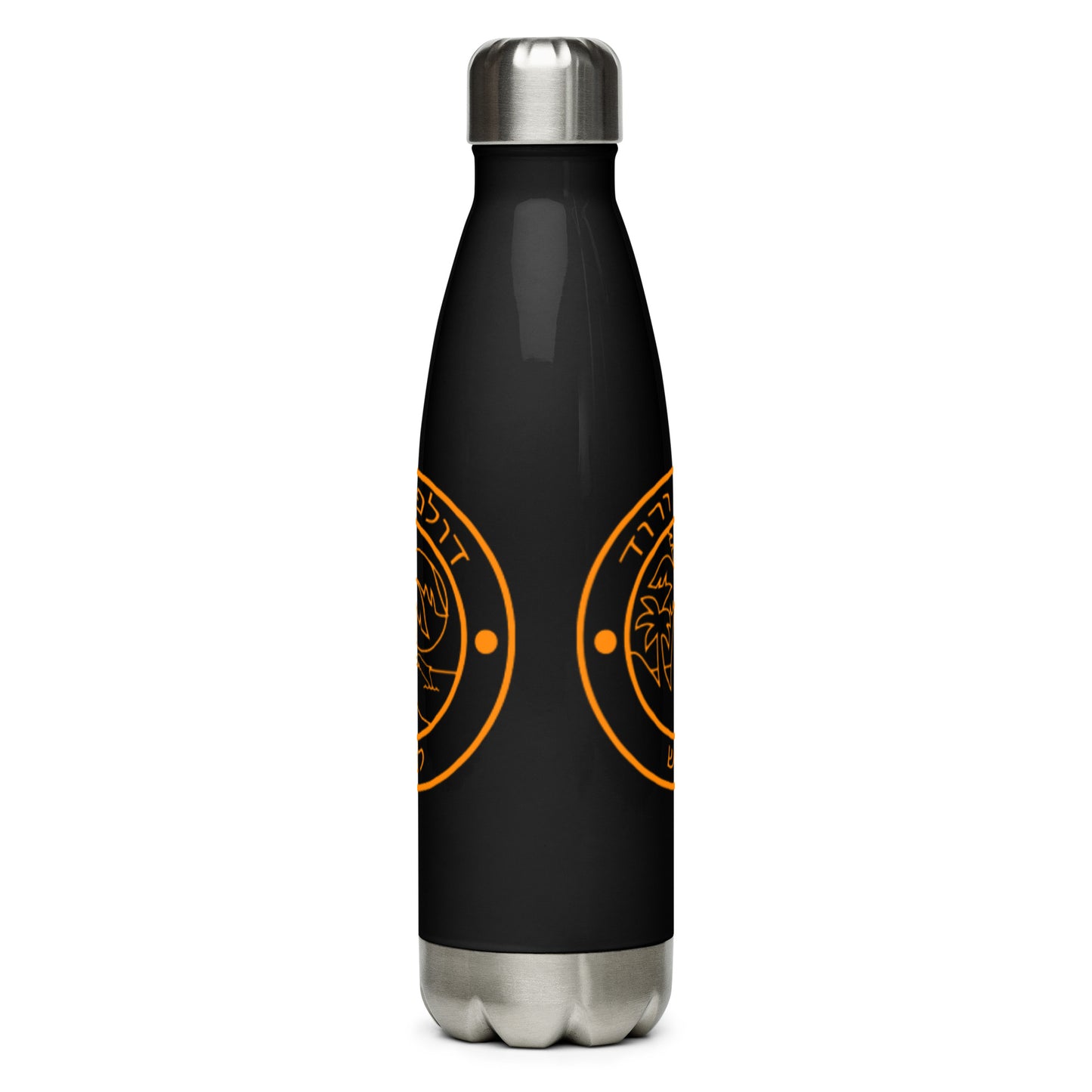 DAUPHIN_ROSE_COUTURE-stainless-steel-water-bottle-black-17oz-back-palm beaches accessory