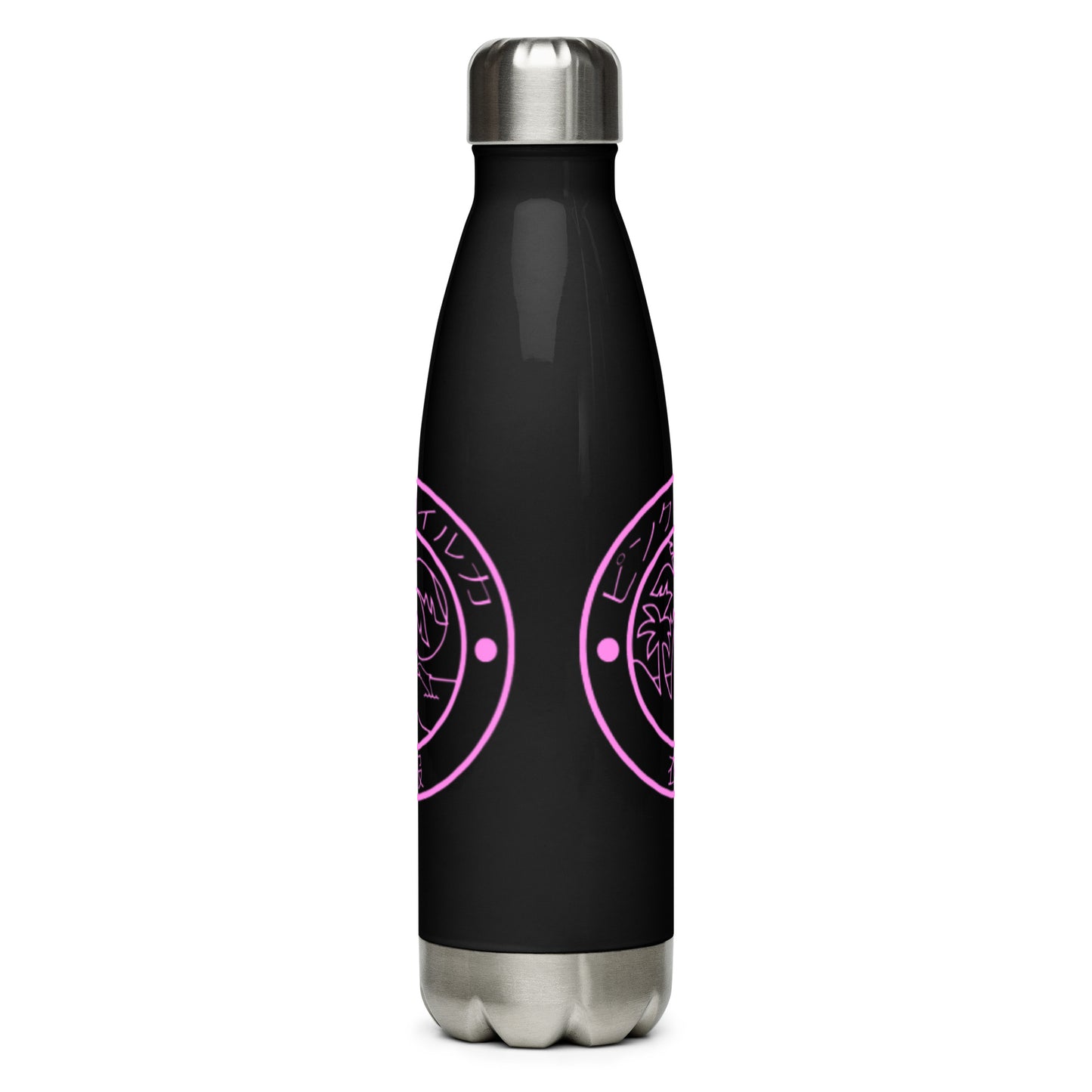 DAUPHIN_ROSE_COUTURE-stainless-steel-water-bottle-black-17oz-front-japanese