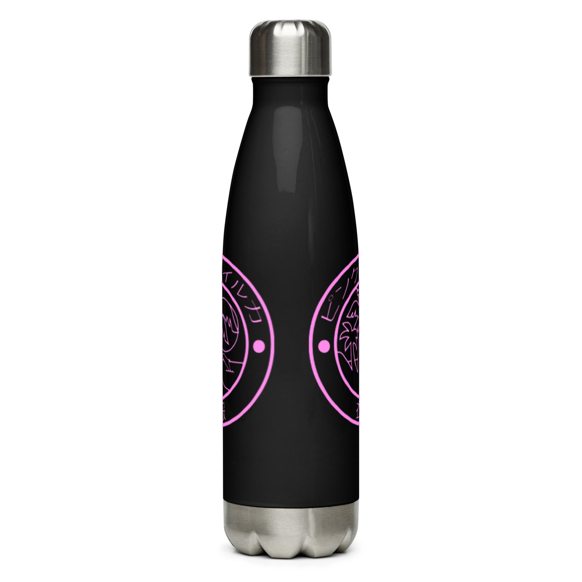 DAUPHIN_ROSE_COUTURE-stainless-steel-water-bottle-black-17oz-front-japanese