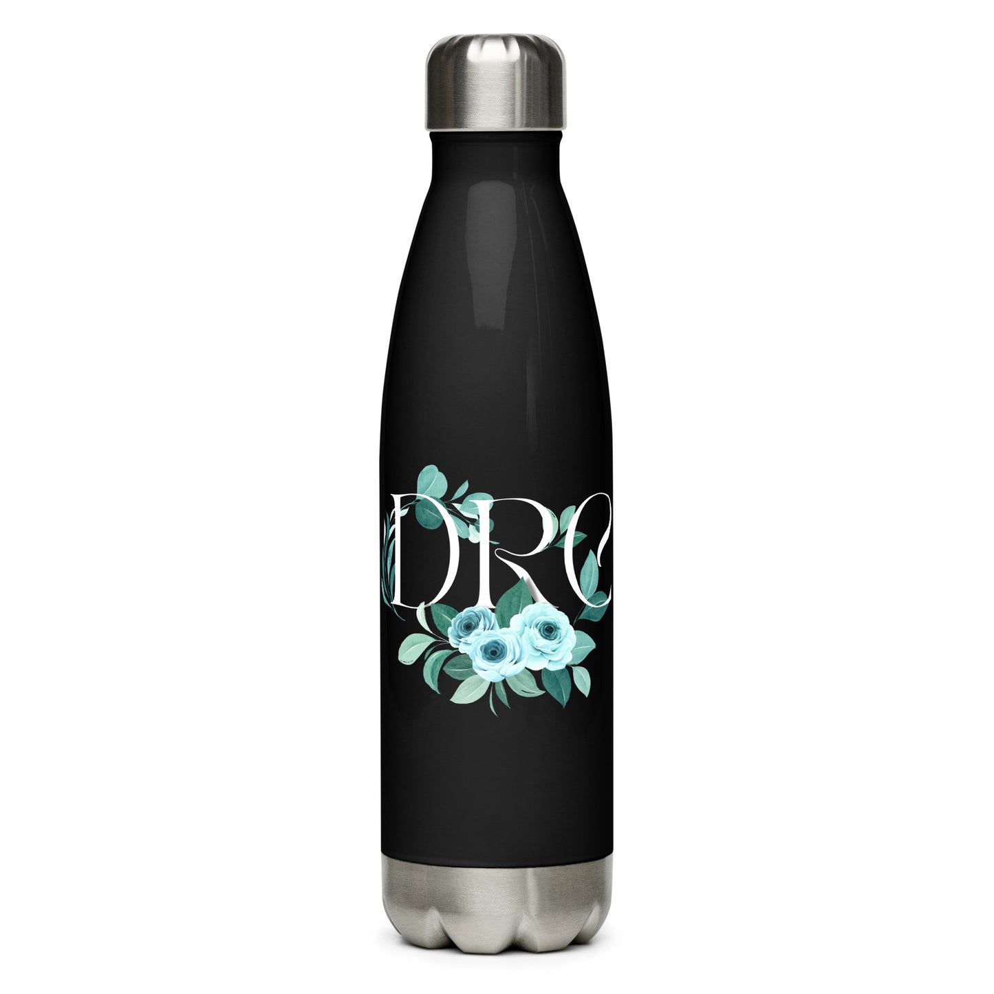 DAUPHIN_ROSE_COUTURE-stainless-steel-water-bottle-black-17oz-left-florida fitness