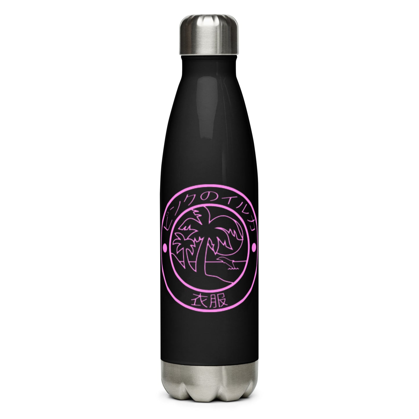 DAUPHIN_ROSE_COUTURE-stainless-steel-water-bottle-black-17oz-left-japanese-shinsetsu