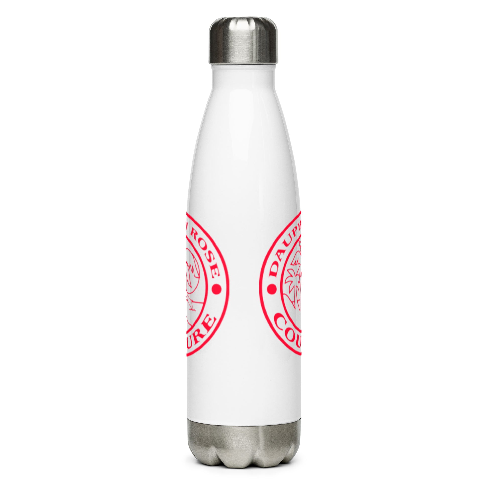 DAUPHIN_ROSE_COUTURE-stainless-steel-water-bottle-white-17oz-front-charityfashion