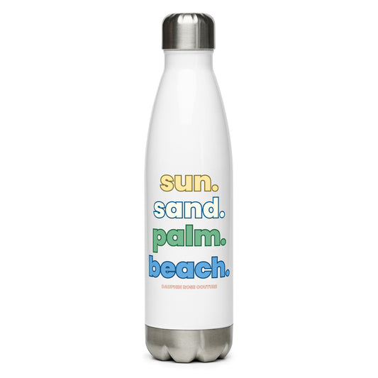 DAUPHIN_ROSE_COUTURE-stainless-steel-water-bottle-white-17oz-right-florida beach essential