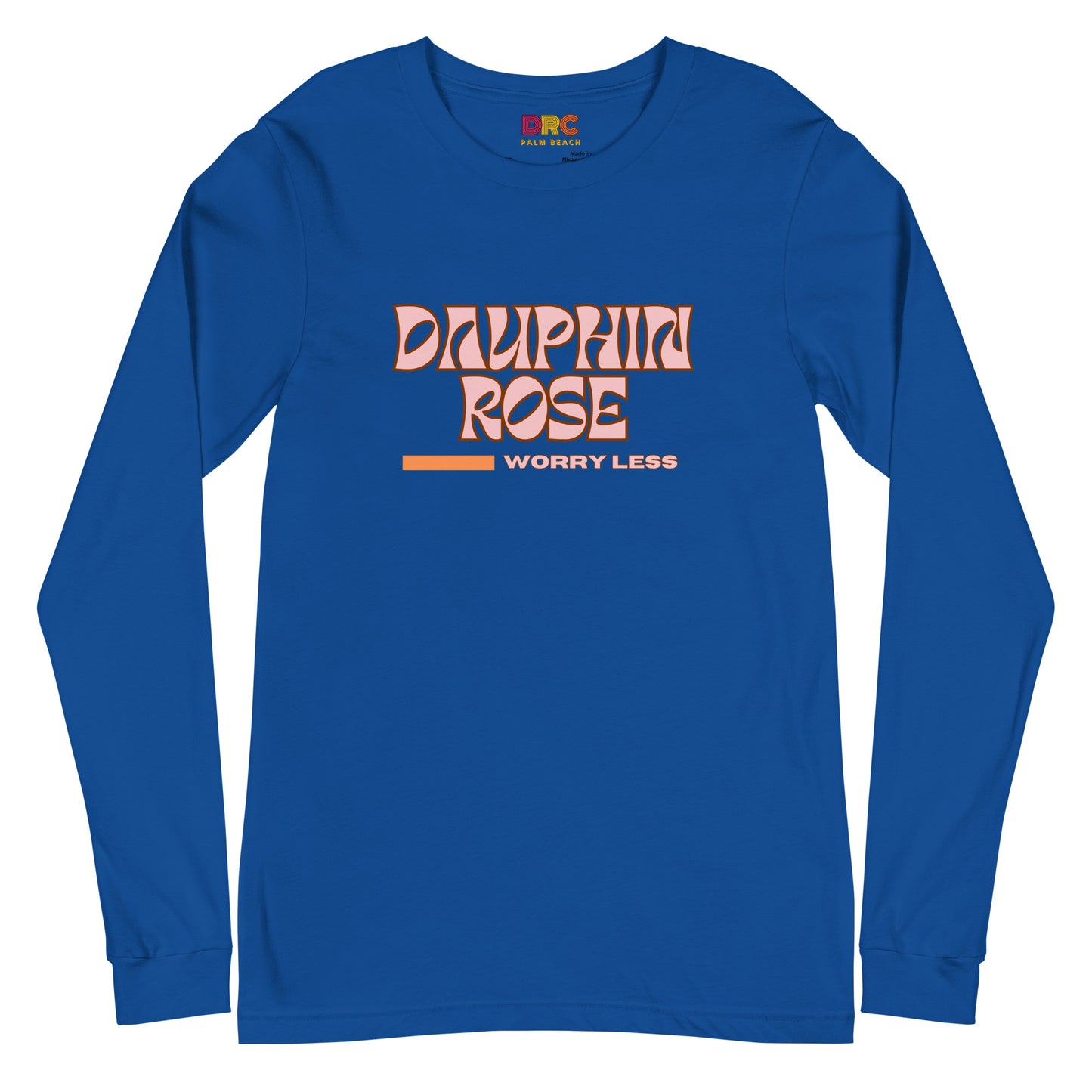 DAUPHIN_ROSE_COUTURE-unisex-long-sleeve-tee-true-royal-front-florida beach apparel