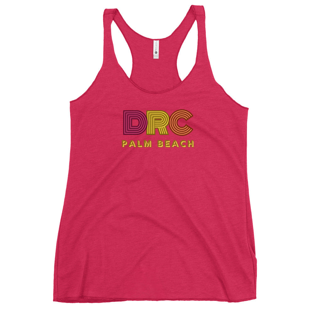 DAUPHIN_ROSE_COUTURE-womens-racerback-tank-top-vintage-shocking-pink-front-florida fitness