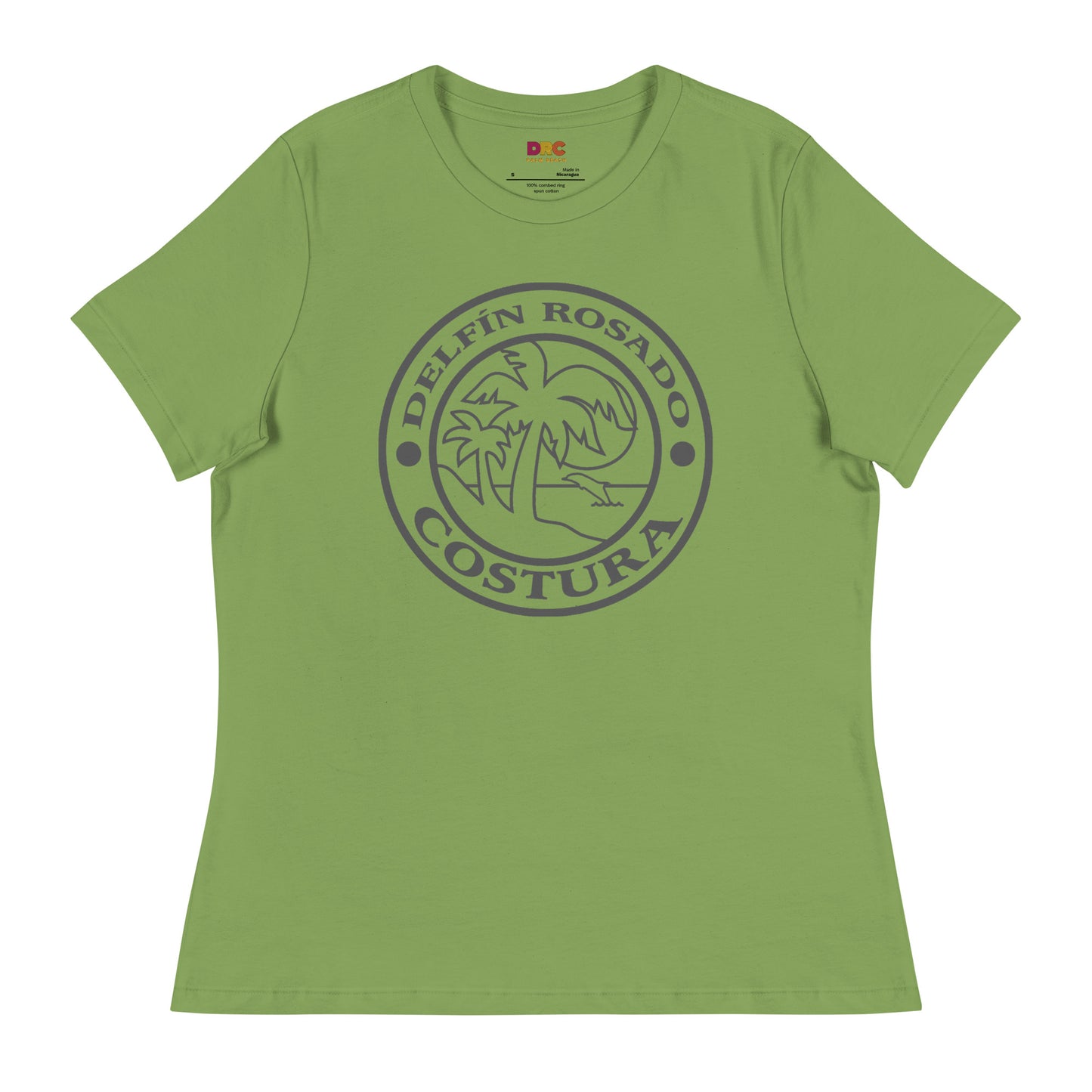 DAUPHIN_ROSE_COUTURE-womens-relaxed-t-shirt-leaf-front-florida costura