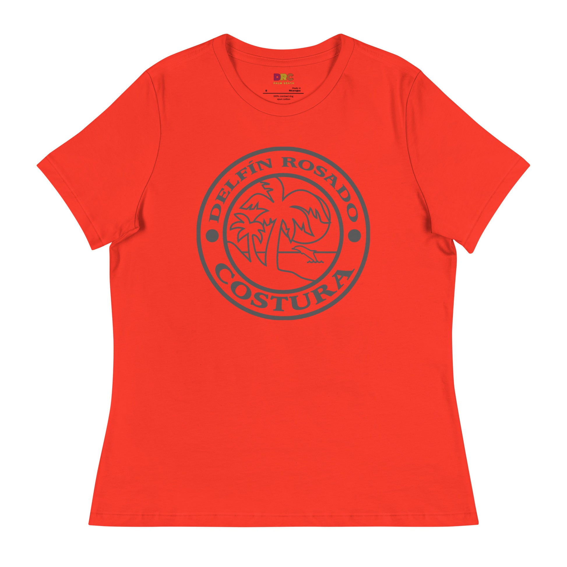 DAUPHIN_ROSE_COUTURE-womens-relaxed-t-shirt-poppy-front-florida costura