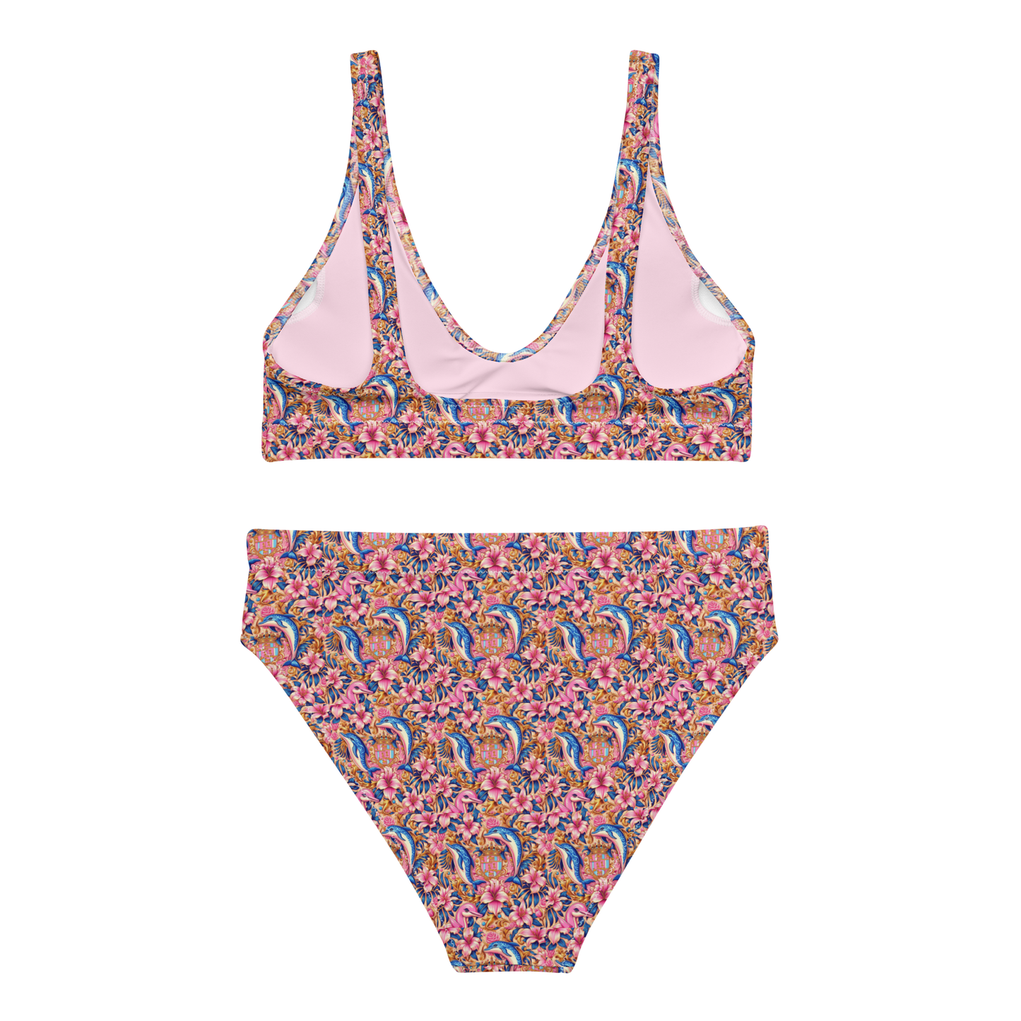 High-Waisted Bikini "ROYAL HIBISCUS No.1"