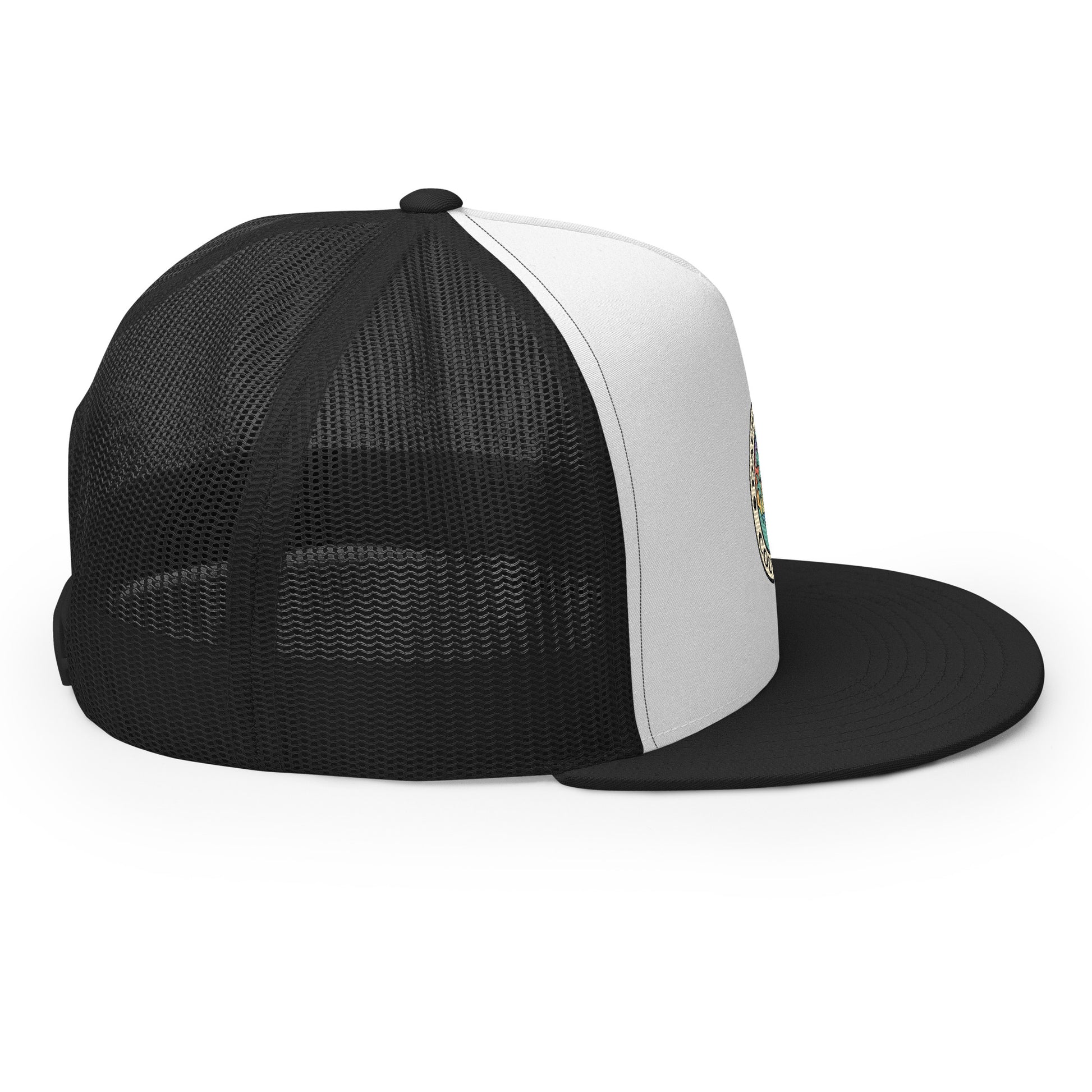 Dauphin_Rose_Couture_5-panel-trucker-cap-black-white-black-right-original