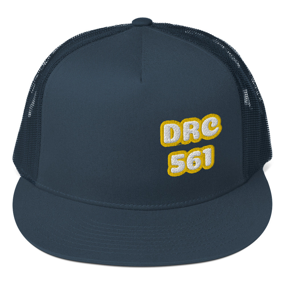 Dauphin_Rose_Couture_5-panel-trucker-cap-navy-front-cancer research support