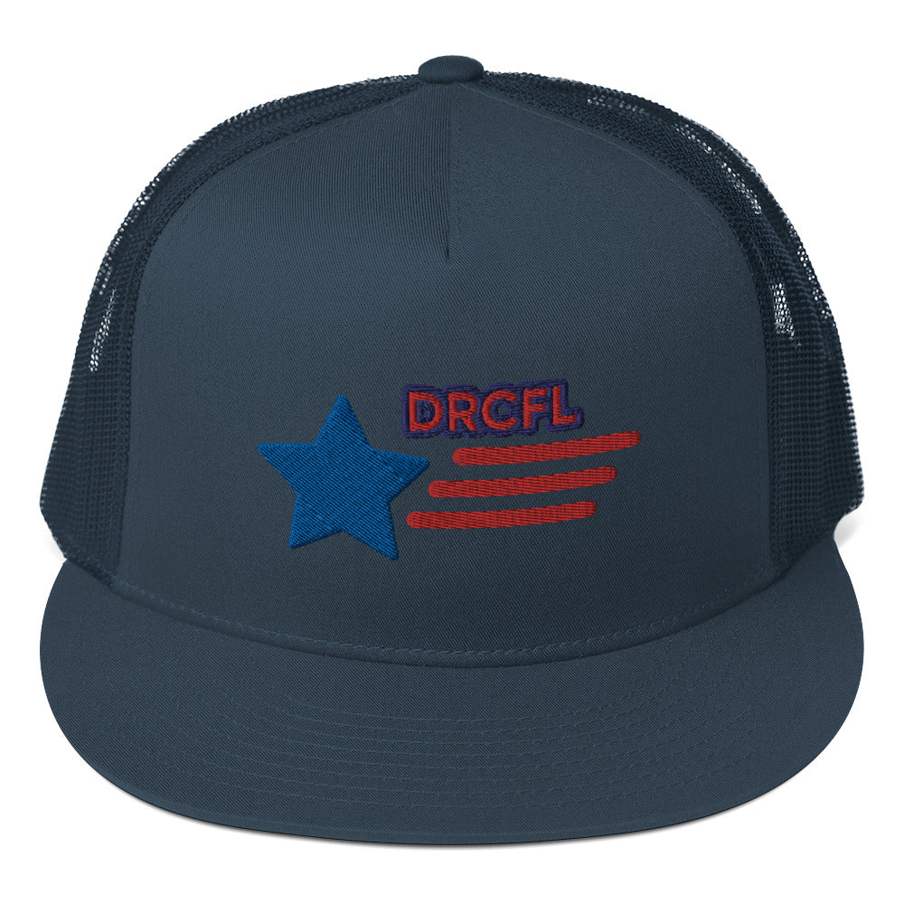 Dauphin_Rose_Couture_5-panel-trucker-cap-navy-front-fashion for a cause