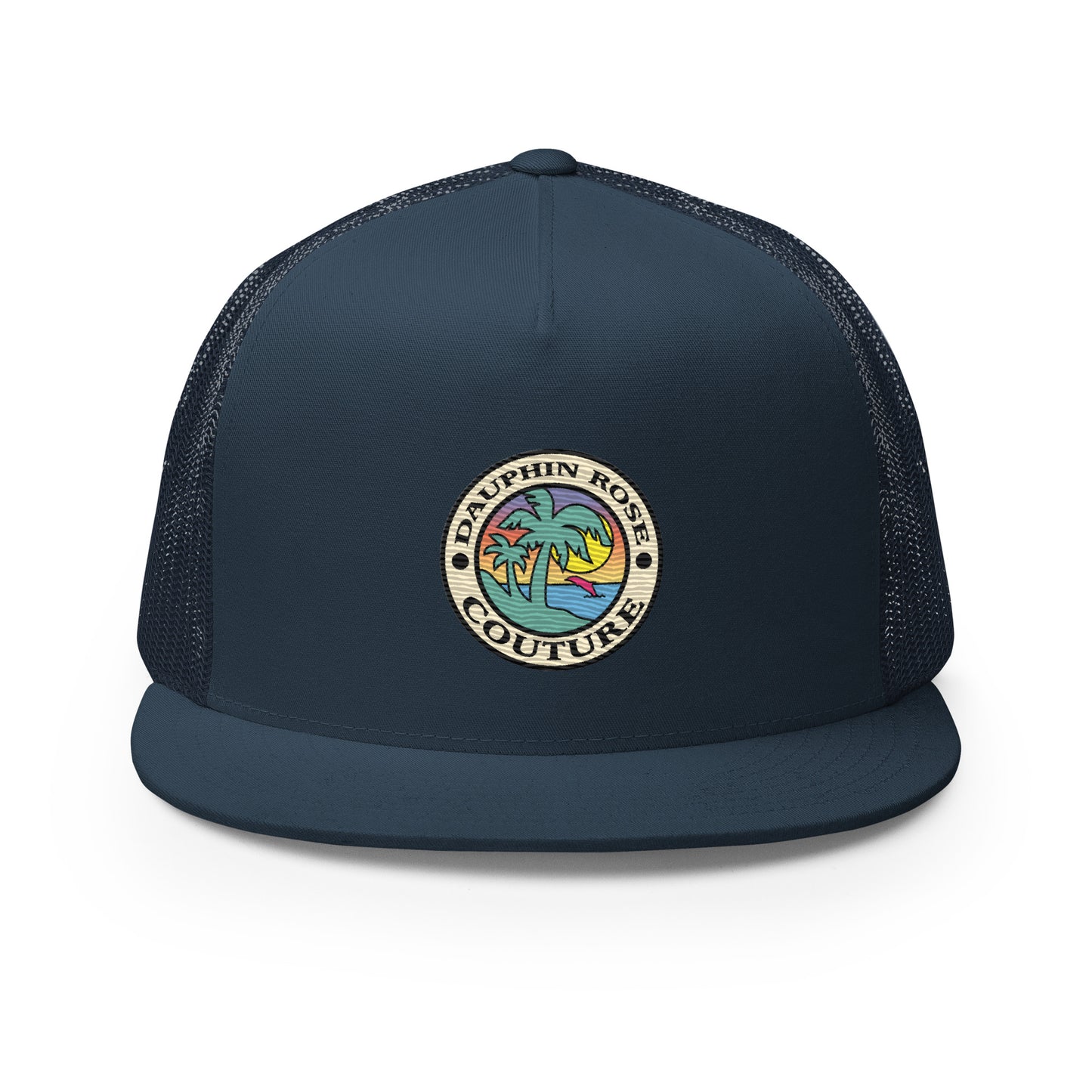 Dauphin_Rose_Couture_5-panel-trucker-cap-navy-front-original