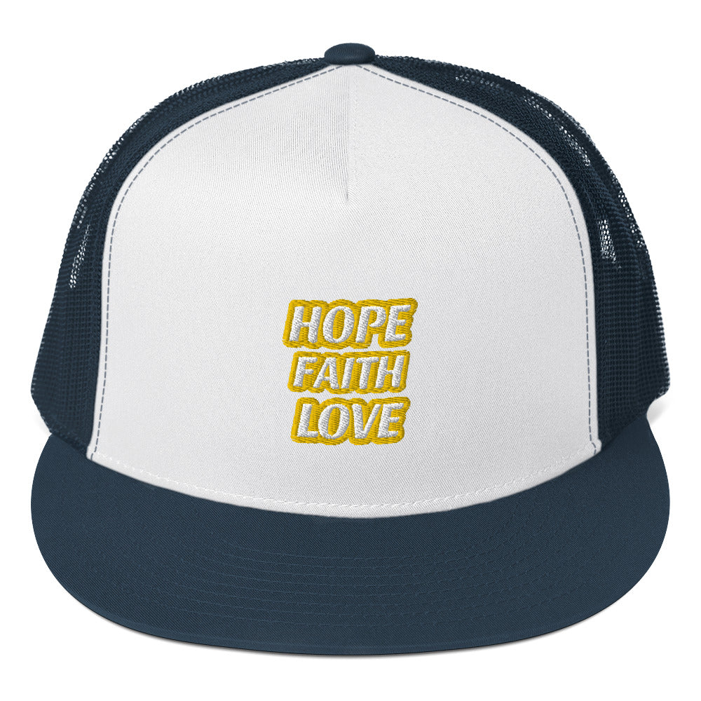 Dauphin_Rose_Couture_5-panel-trucker-cap-navy-white-navy-front-hope faith love