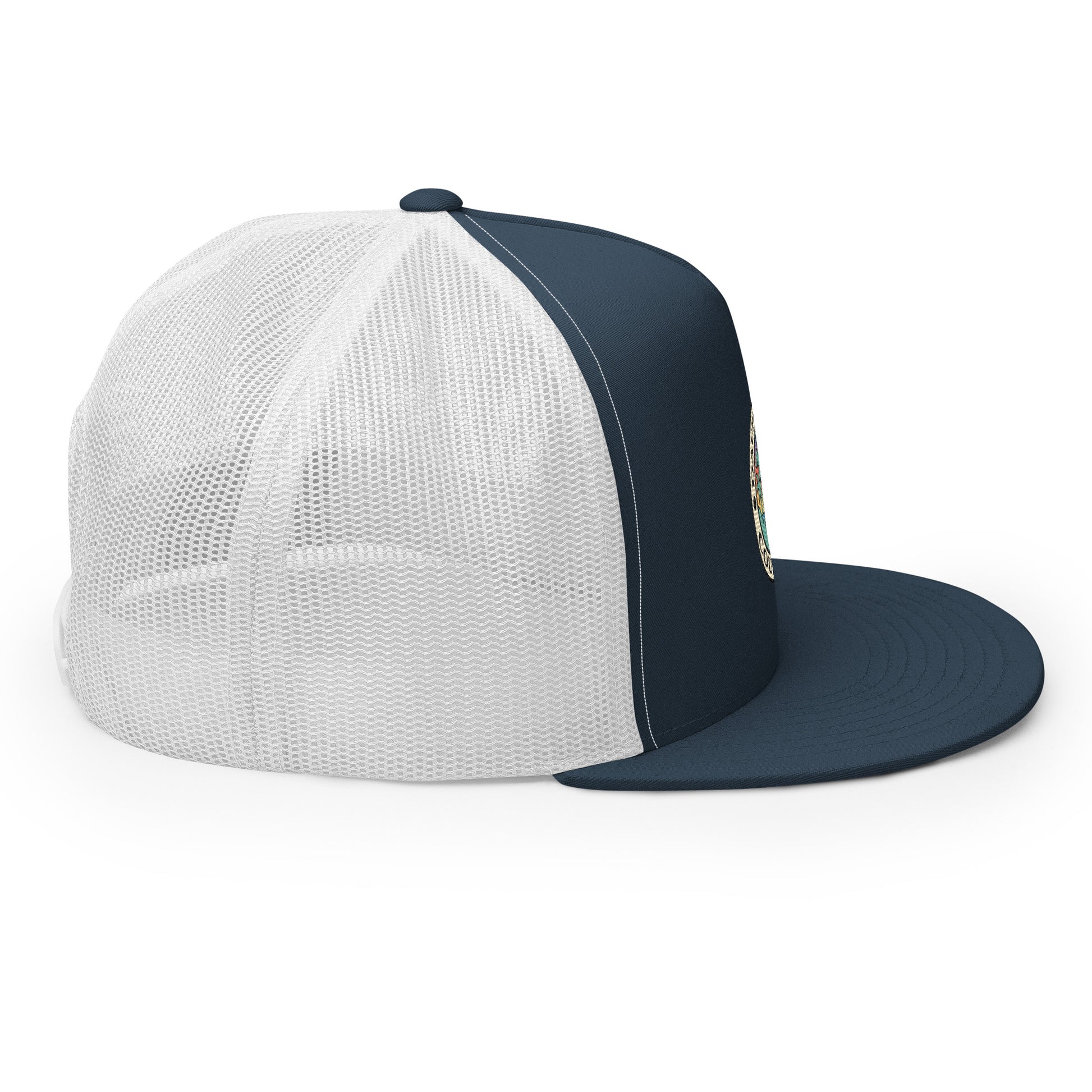 Dauphin_Rose_Couture_5-panel-trucker-cap-navy-white-right-original