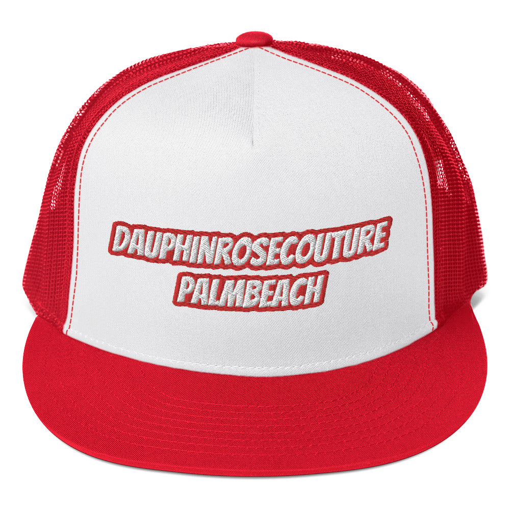 Dauphin_Rose_Couture_5-panel-trucker-cap-red-white-red-front-beachwellness