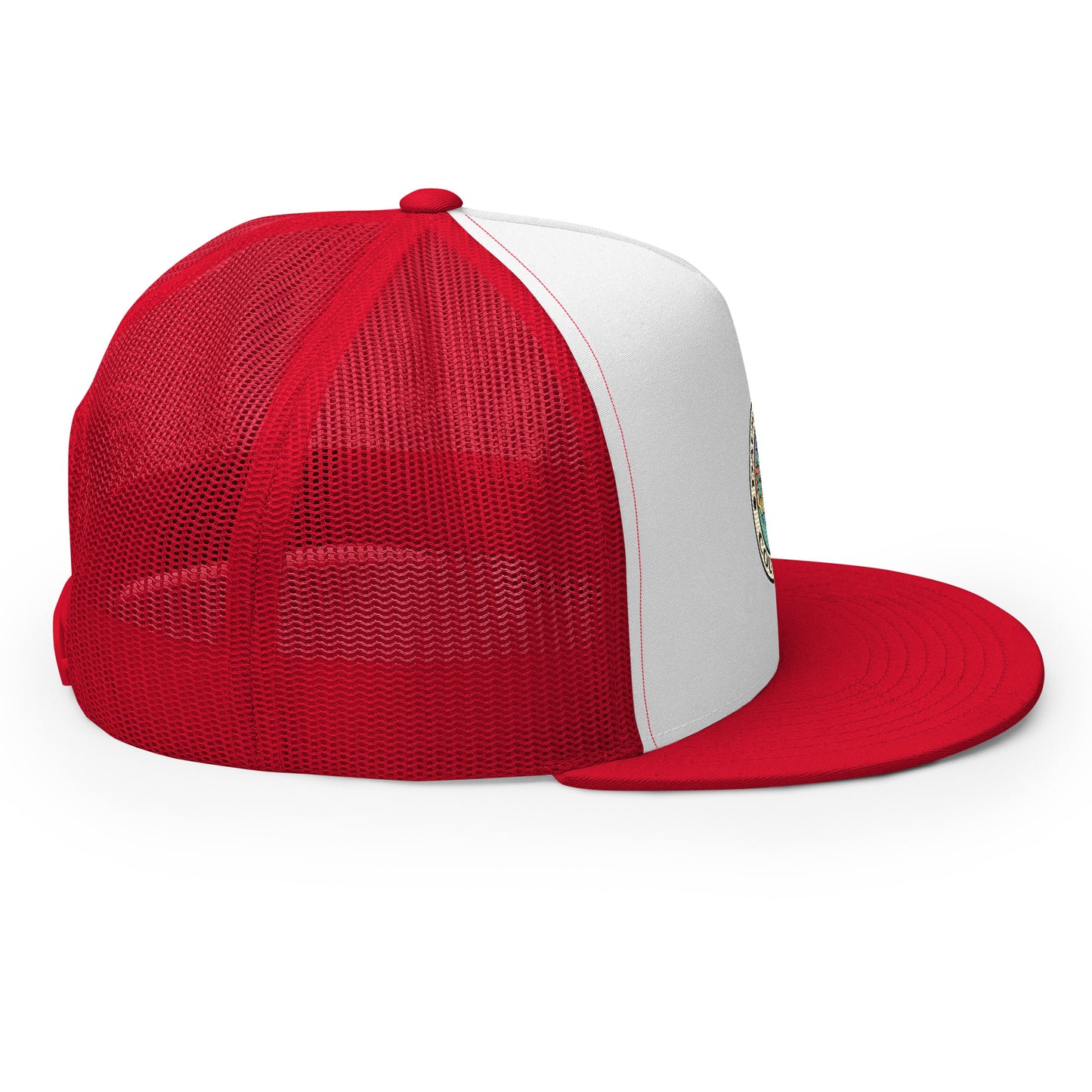 Dauphin_Rose_Couture_5-panel-trucker-cap-red-white-red-right-original