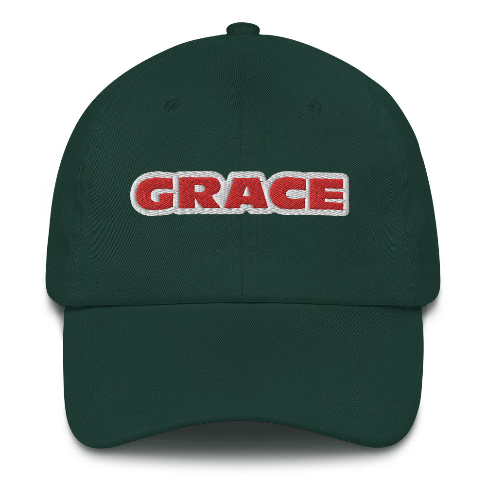 Dauphin_Rose_Couture_classic-dad-hat-spruce-front-grace