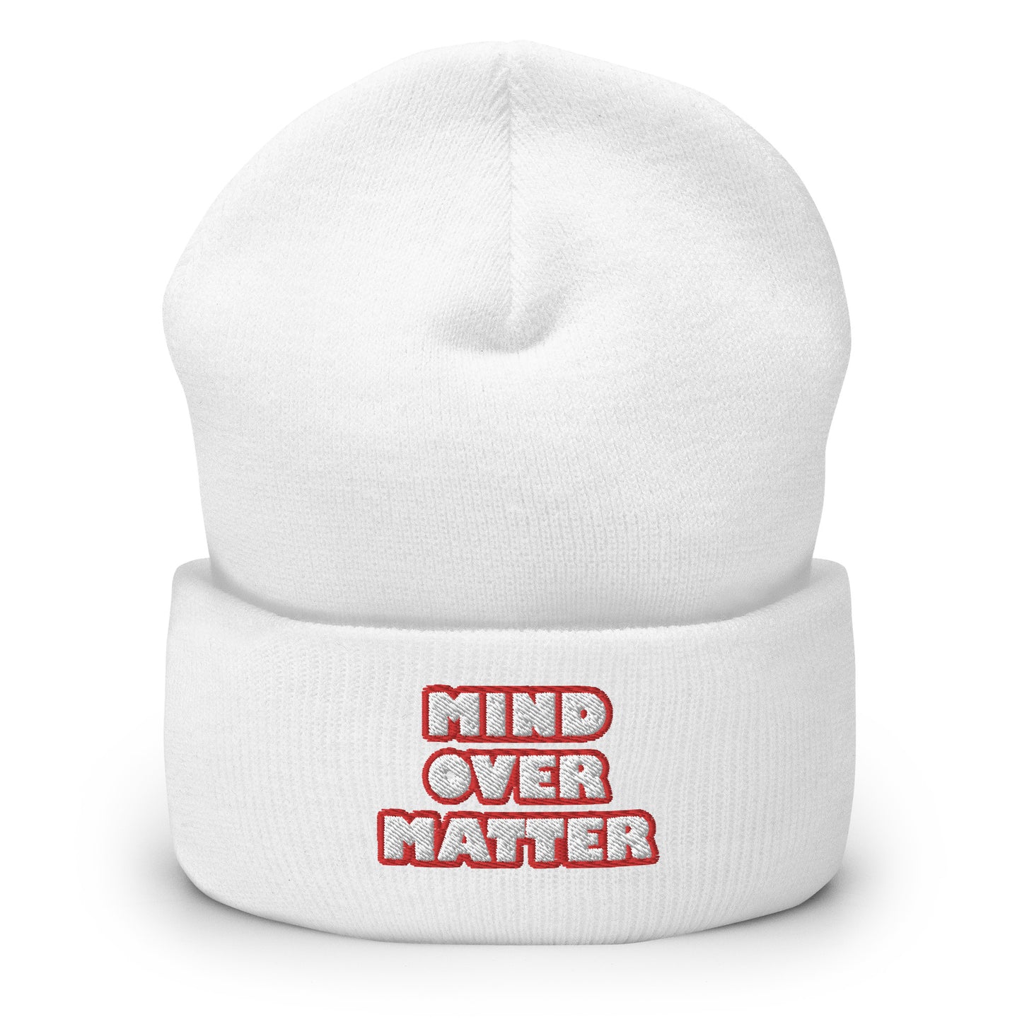 Dauphin_Rose_Couture_cuffed-beanie-white-front-mental wellness