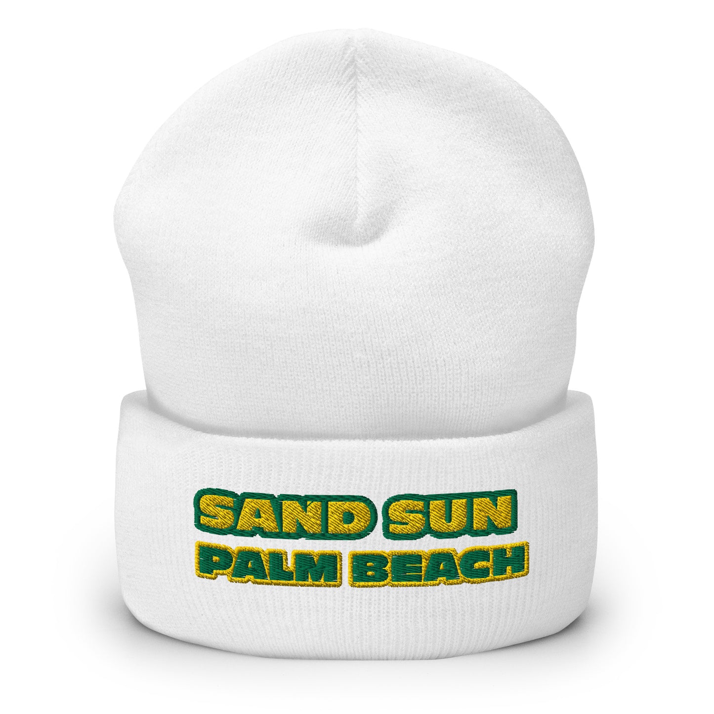 Dauphin_Rose_Couture_cuffed-beanie-white-front-palm beach gift