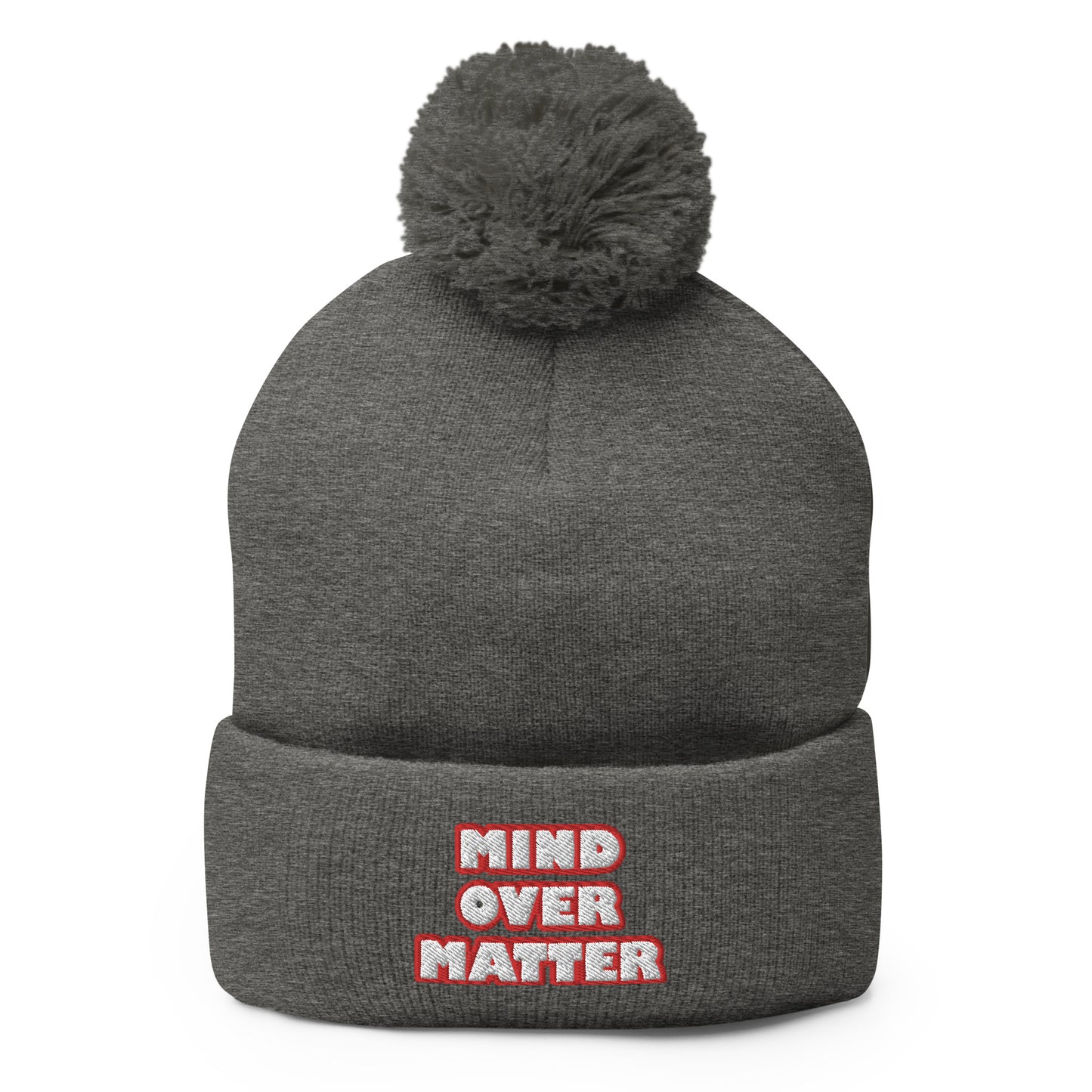 Dauphin_Rose_Couture_pom-pom-knit-cap-dark-heather-grey-front-mental wellness matters