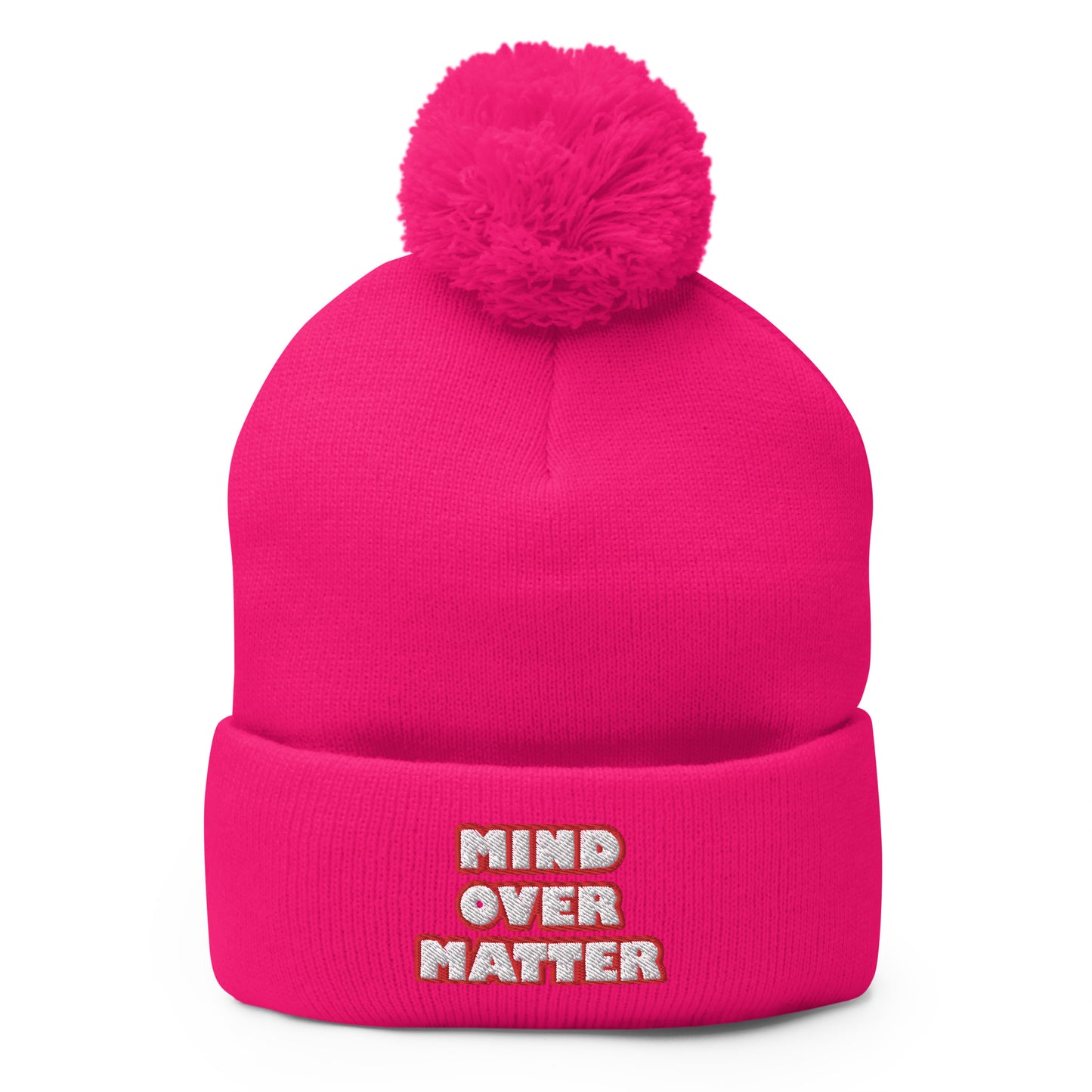 Dauphin_Rose_Couture_pom-pom-knit-cap-neon-pink-front-mental wellness matters