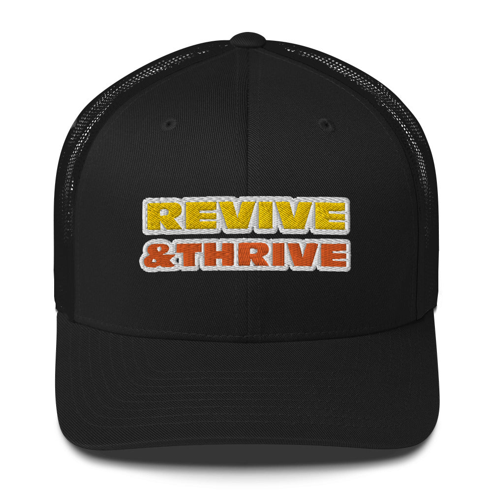 Dauphin_Rose_Couture_retro-trucker-hat-black-front-revive and thrive