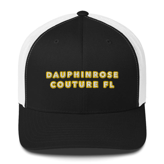 Dauphin_Rose_Couture_retro-trucker-hat-black-white-front-florida vibes