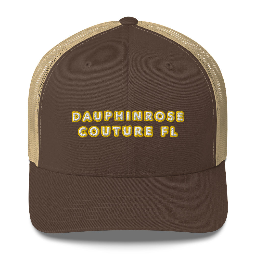 Dauphin_Rose_Couture_retro-trucker-hat-brown-khaki-front-florida vibes