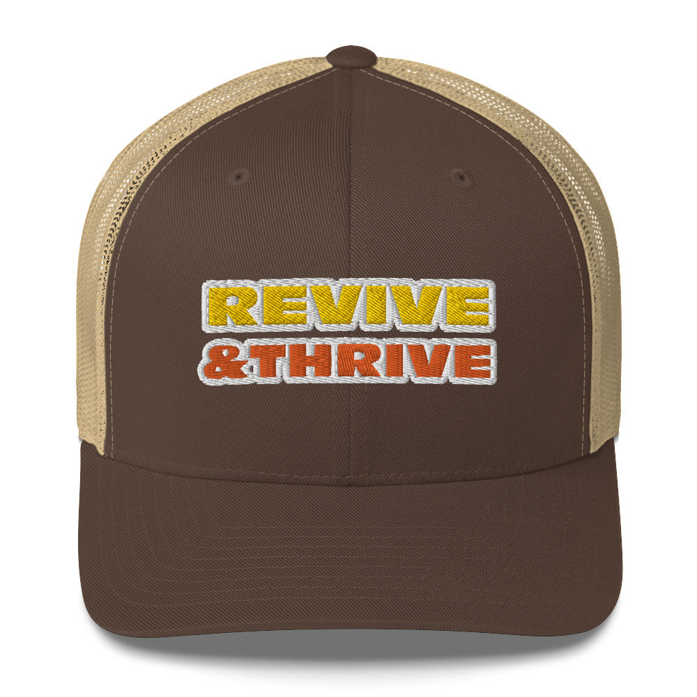 Dauphin_Rose_Couture_retro-trucker-hat-brown-khaki-front-revive and thrive