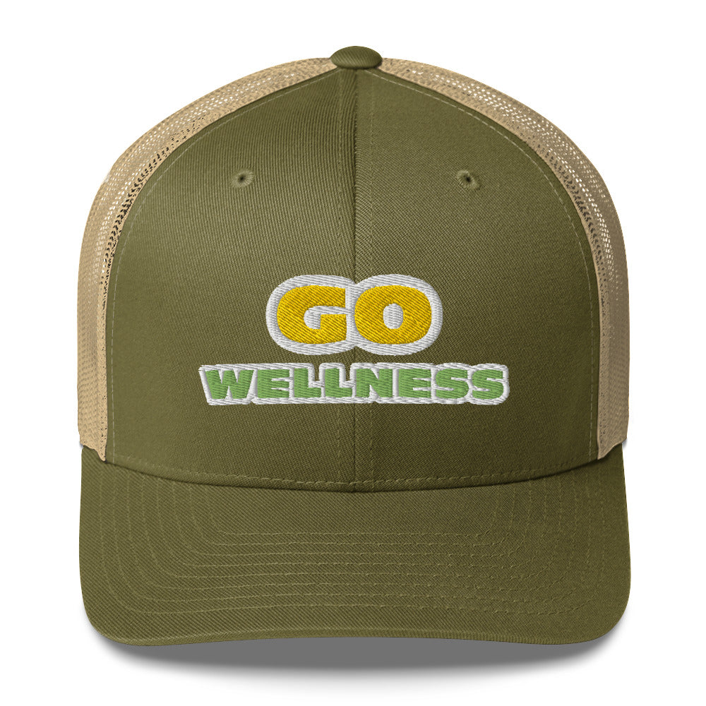 Dauphin_Rose_Couture_retro-trucker-hat-moss-khaki-front-go wellness