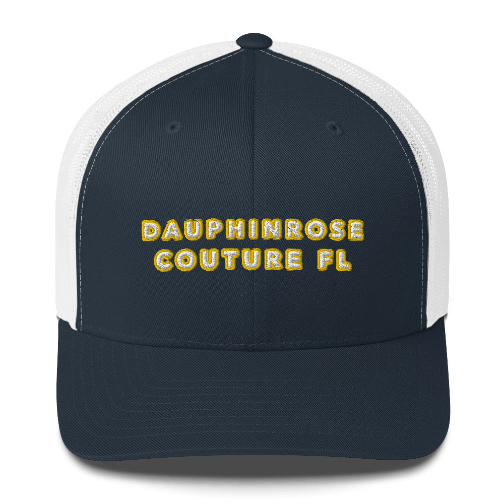 Dauphin_Rose_Couture_retro-trucker-hat-navy-white-front-florida vibes