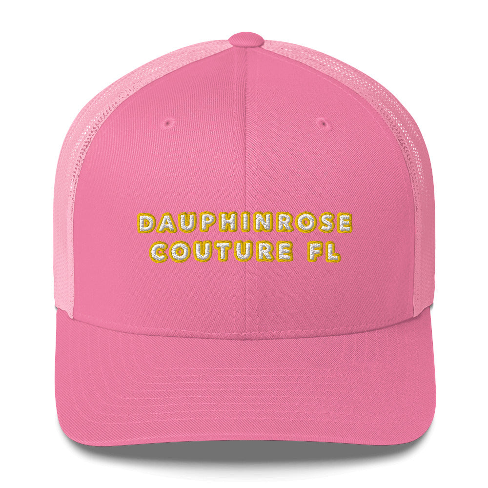 Dauphin_Rose_Couture_retro-trucker-hat-pink-front-florida vibes