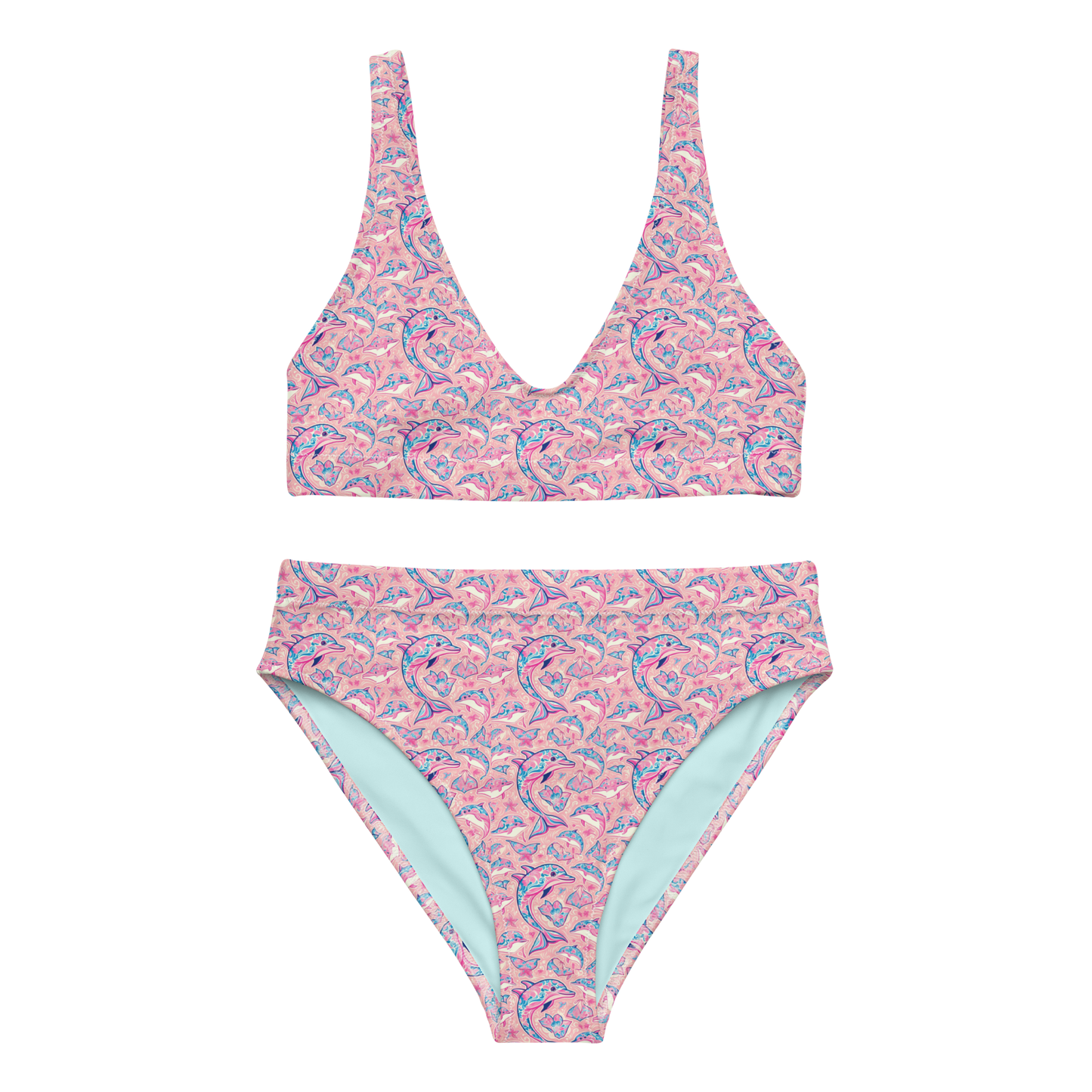 High-Waisted Bikini "PINK MIST No.1"