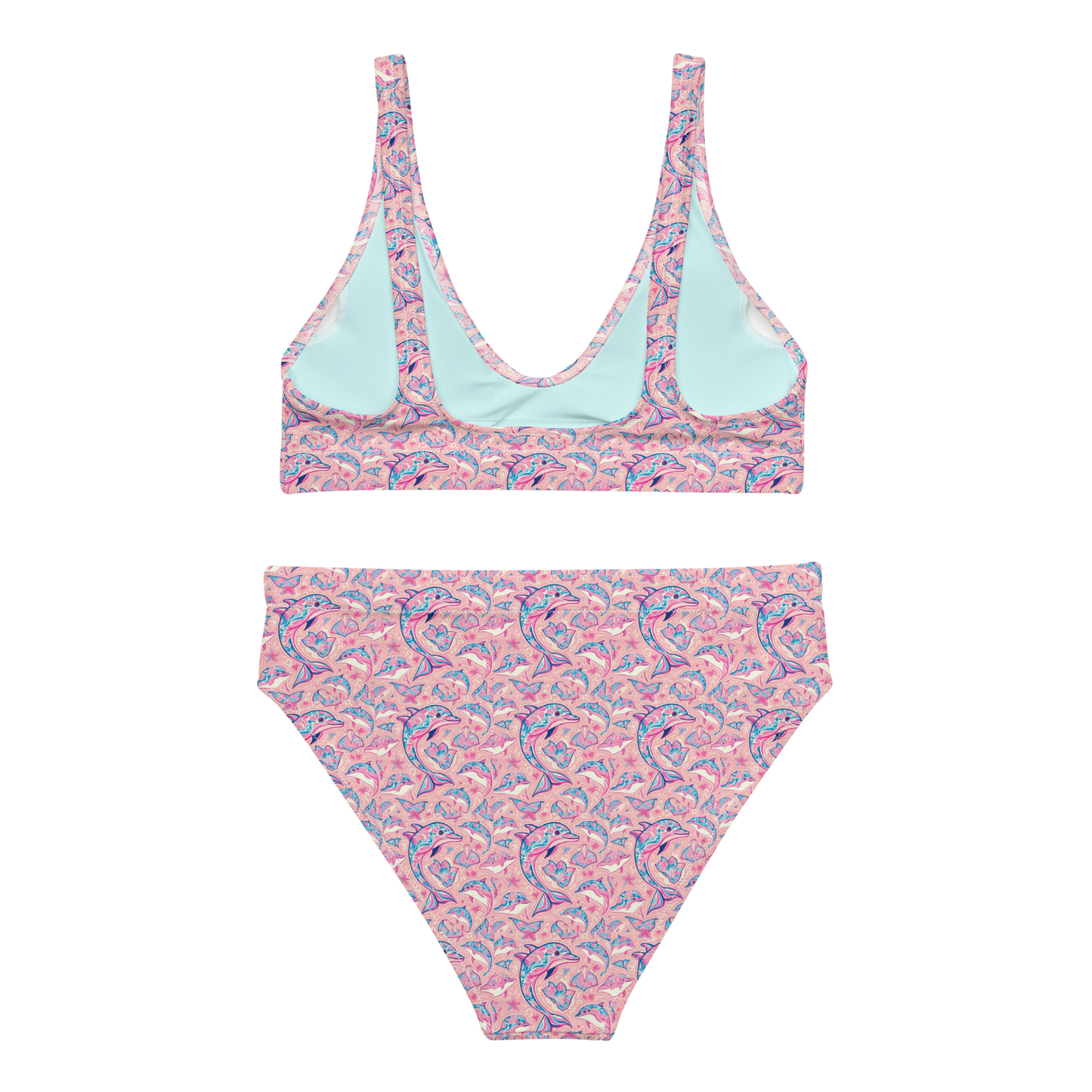 High-Waisted Bikini "PINK MIST No.1"