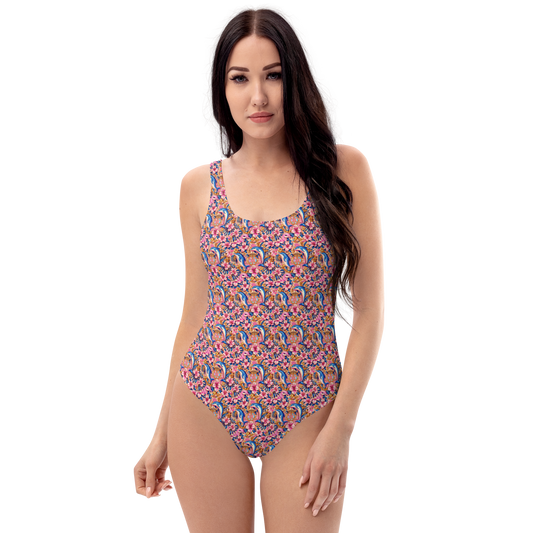 One-Piece Swim Dress "ROYAL HIBISCUS"